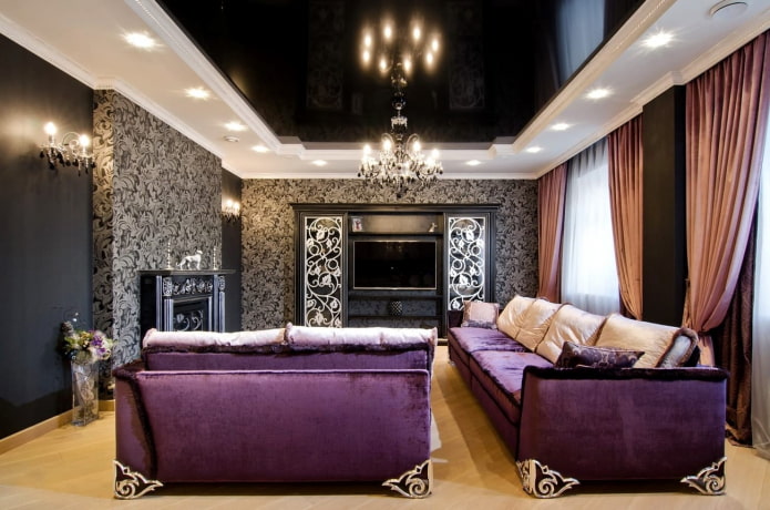 Patterns on wallpaper and furniture