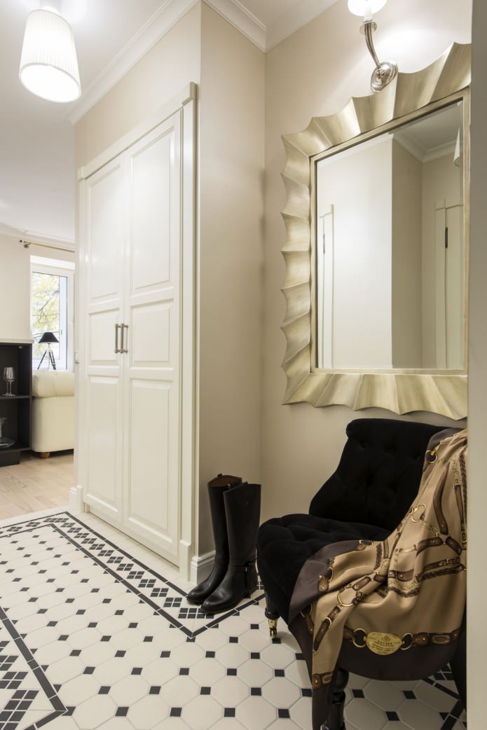 Mirror and armchair in the hallway