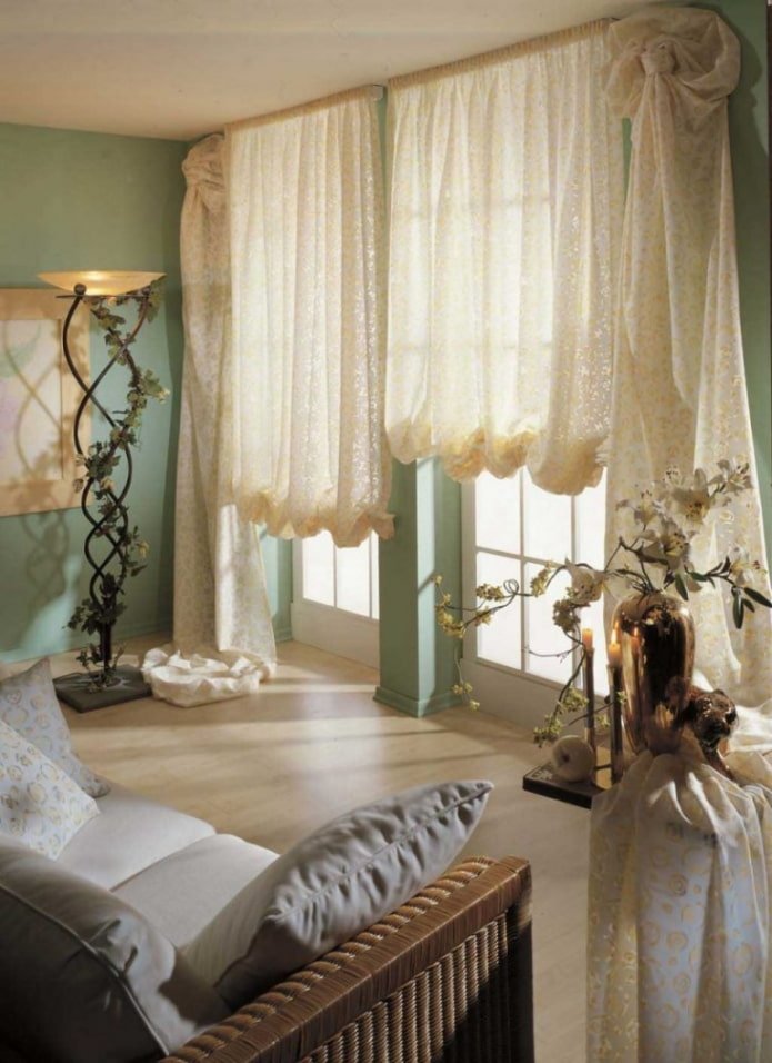 Austrian curtains beige