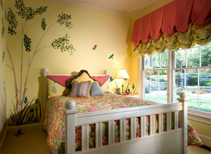multi-layered Austrian curtains in the interior
