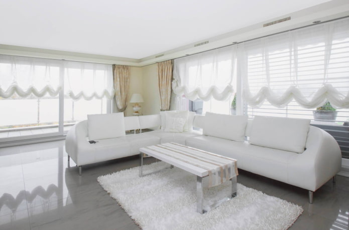Austrian curtains in a modern style