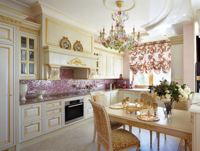 Austrian curtains in a classic style