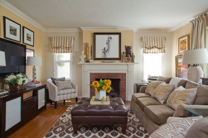 Austrian curtains in the interior in the American style