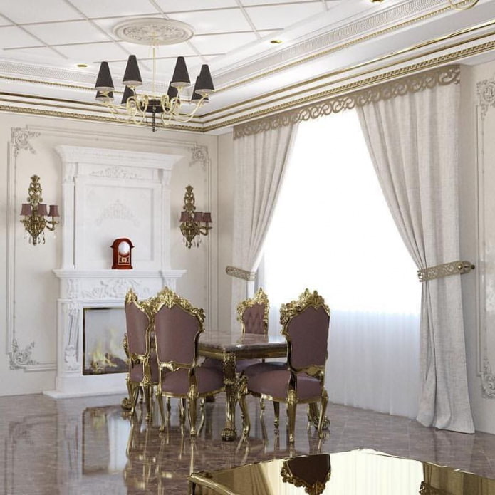 figured lambrequin in the classical style