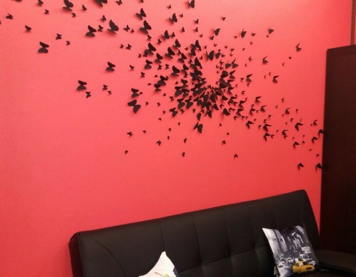 butterflies above the sofa