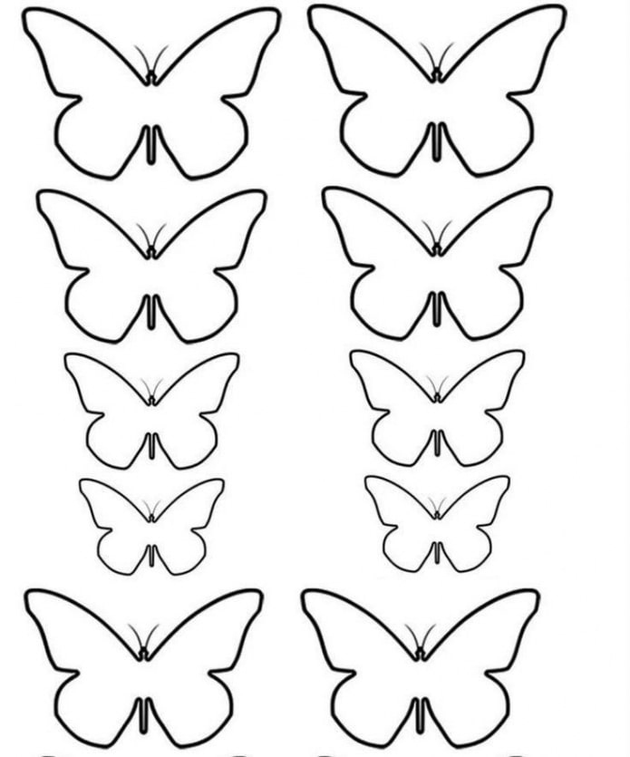 template of butterflies of different sizes