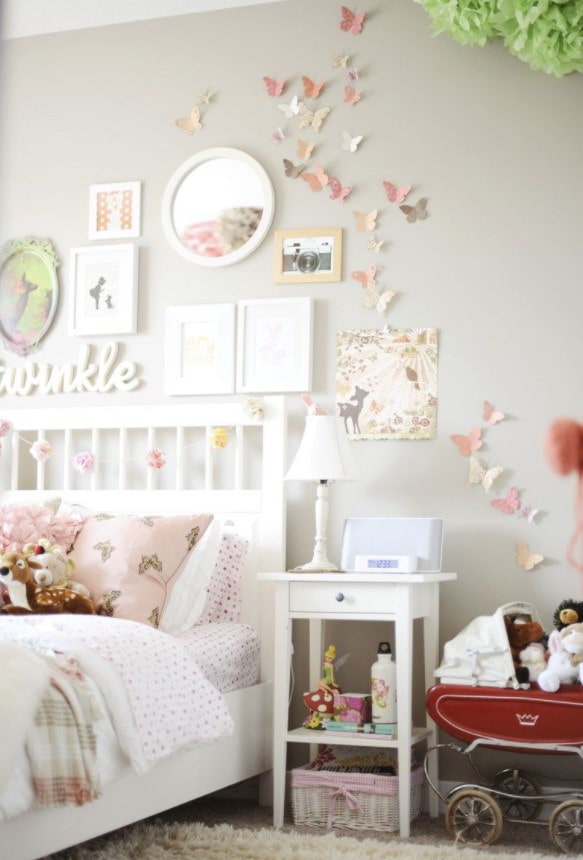 paper butterflies in the nursery