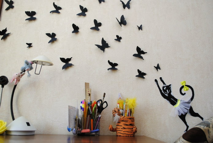 3D butterflies on the wall