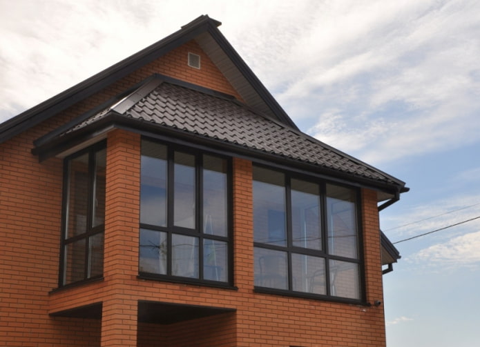 house project with a brick balcony
