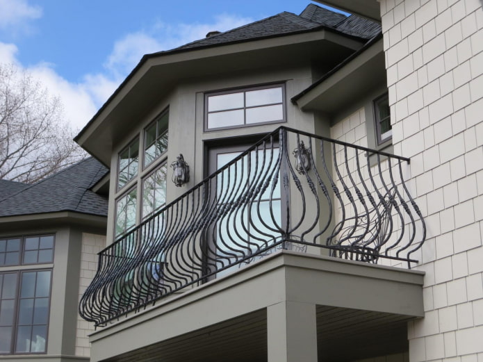 house project with a metal balcony