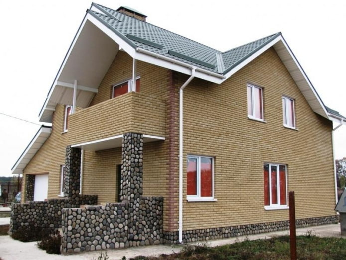 house project with a brick balcony