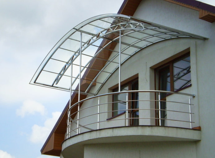 balcony with a canopy in a private house project