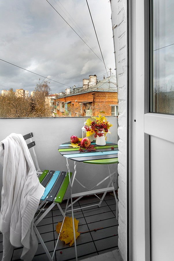 open balcony in a Khrushchevka apartment