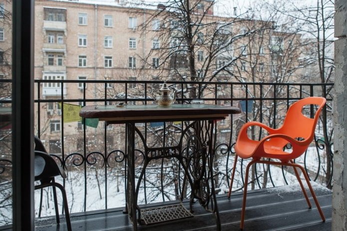 open balcony in a Khrushchev apartment