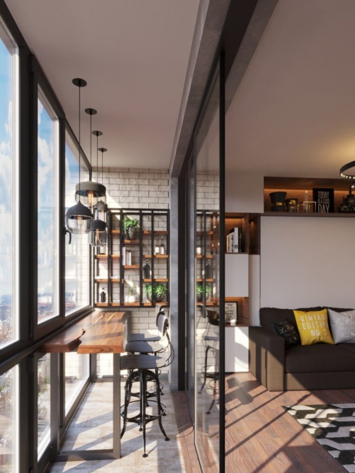 Bar counter on the loggia