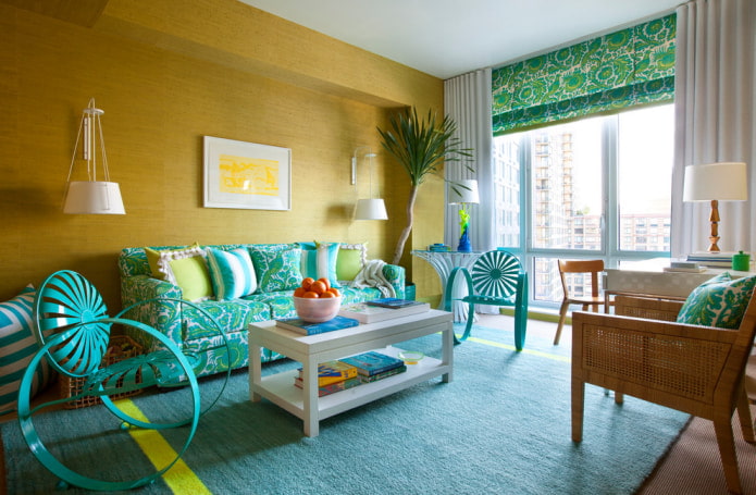 bamboo wallpaper in the living room