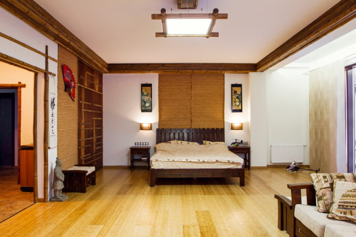 Japanese style in the bedroom interior
