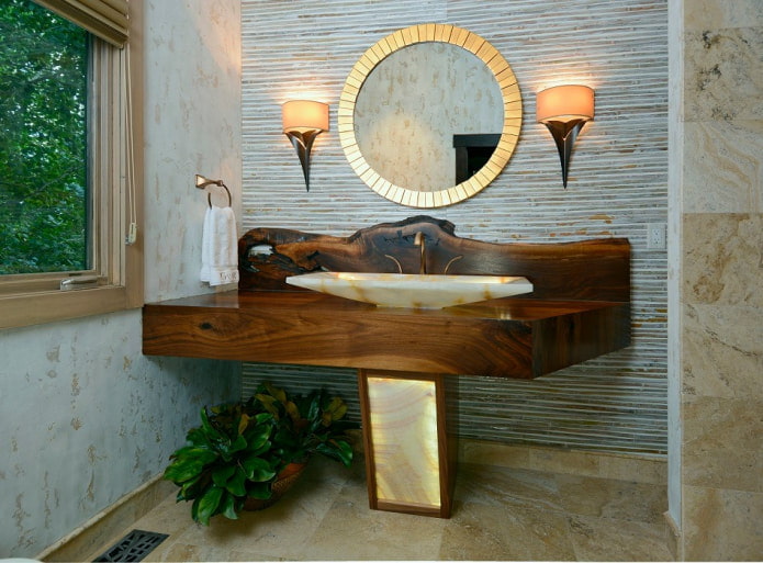 bamboo wallpaper in the bathroom