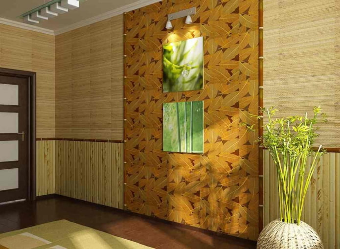 finishing with bamboo wallpaper