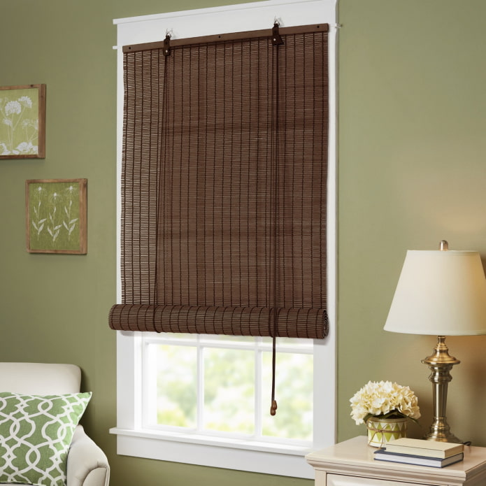 bamboo roller blinds in the interior