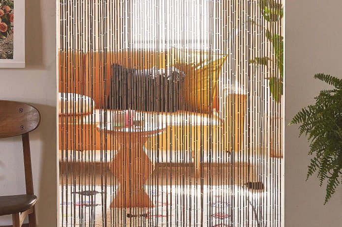 bamboo thread curtains in the interior