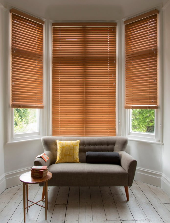 bamboo blinds in the interior