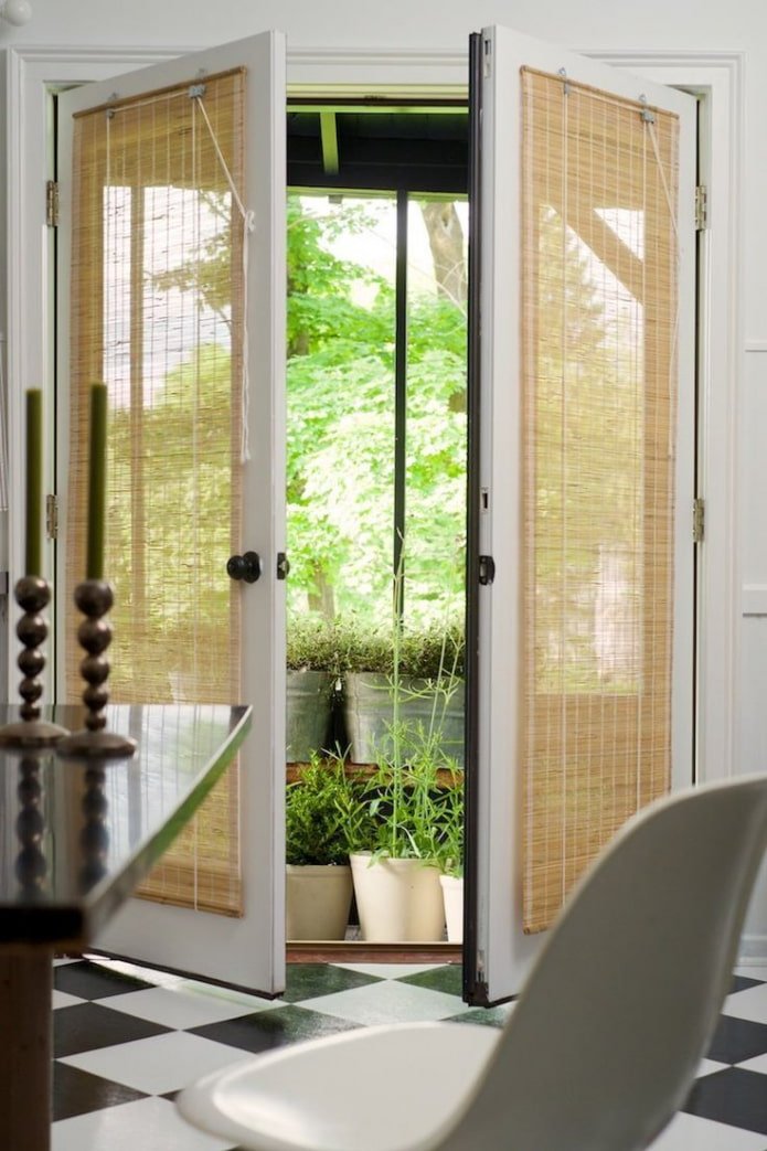 bamboo curtains on the doorway