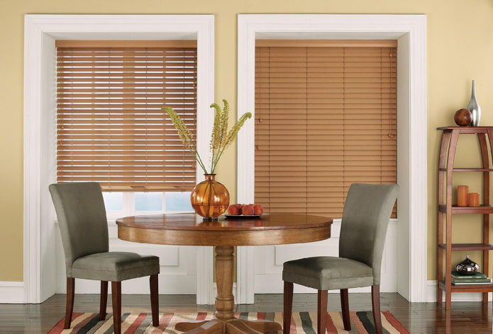 bamboo blinds in the interior
