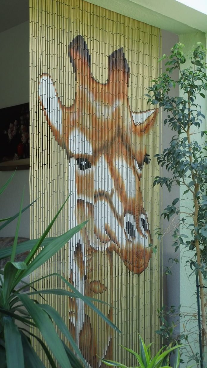 bamboo curtains with images of animals
