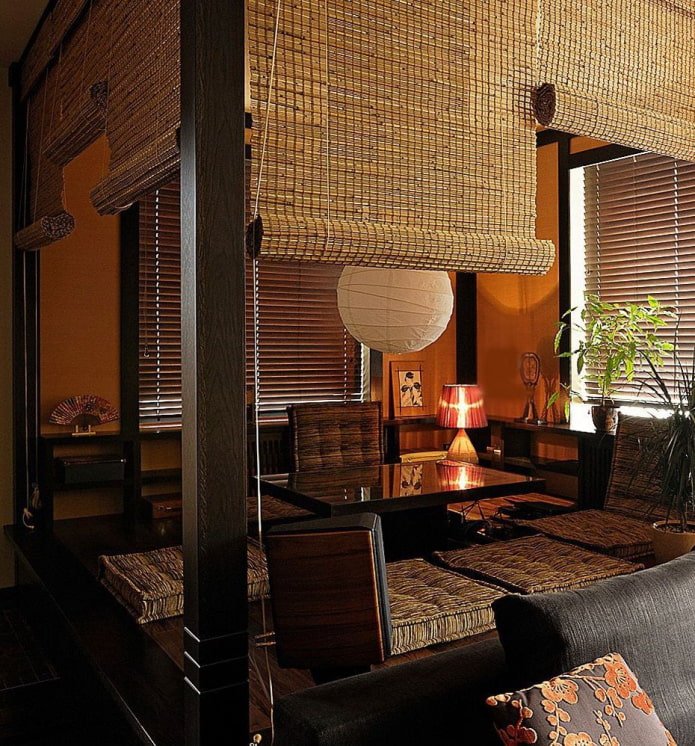 bamboo curtains in oriental style