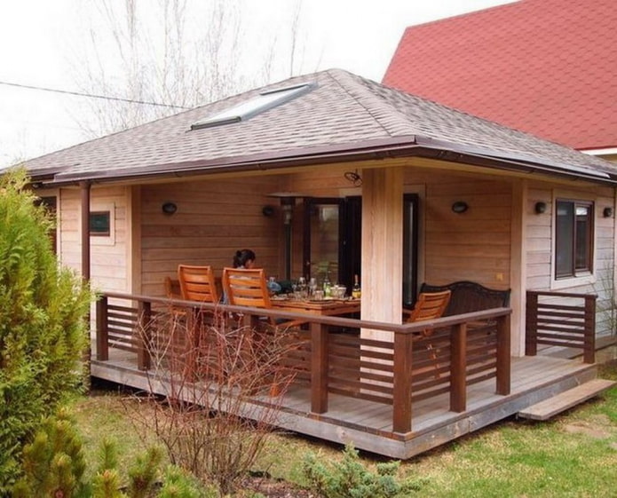 Terrace without glazing