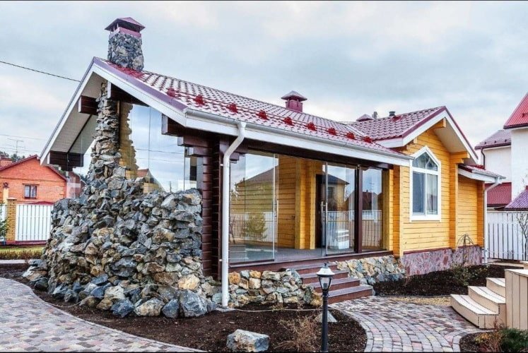 Bathhouse with a veranda