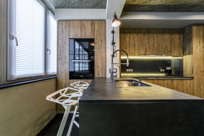bar counter with a stone countertop