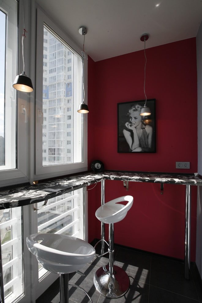bar counter with an acrylic tabletop