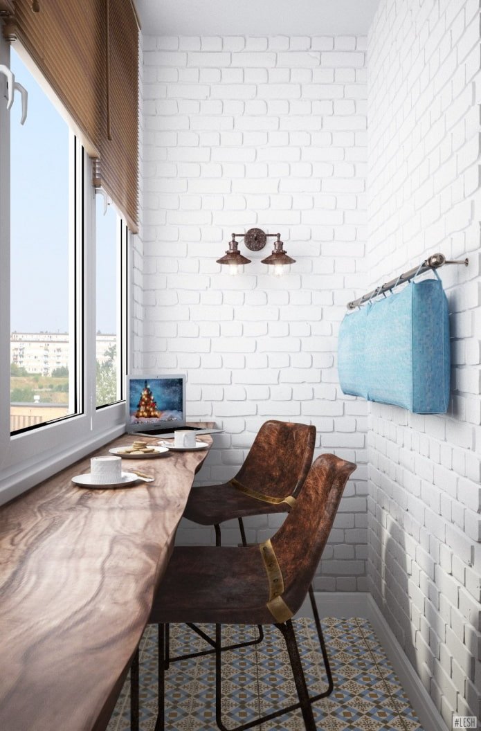 bar counter with a wooden tabletop