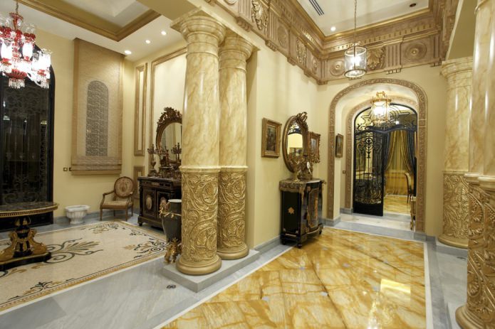 columns in the hallway