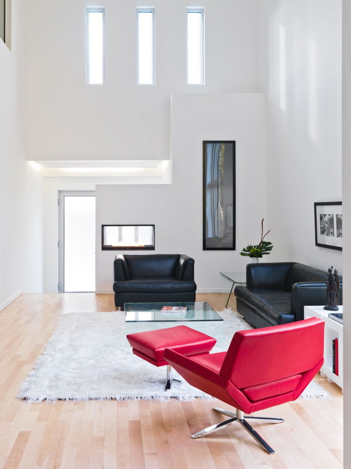 red leather chair