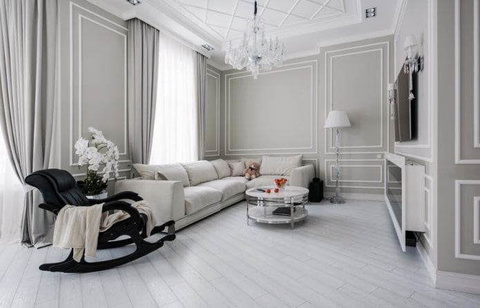 living room decoration in white tones