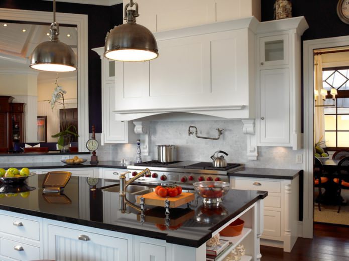 stone on the kitchen apron