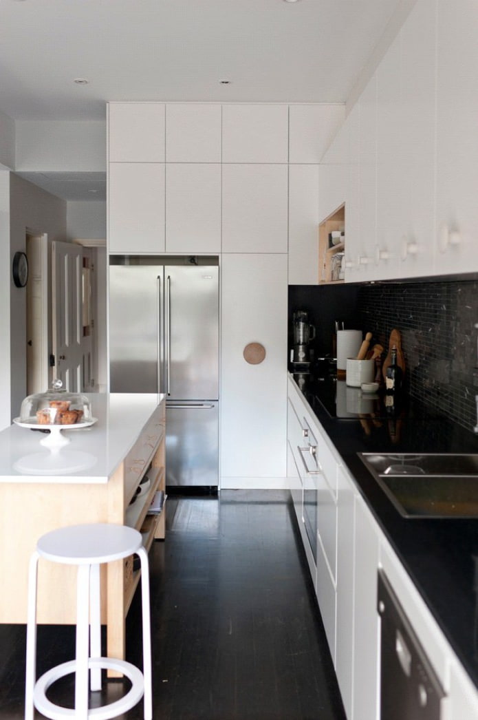 white kitchen with an island