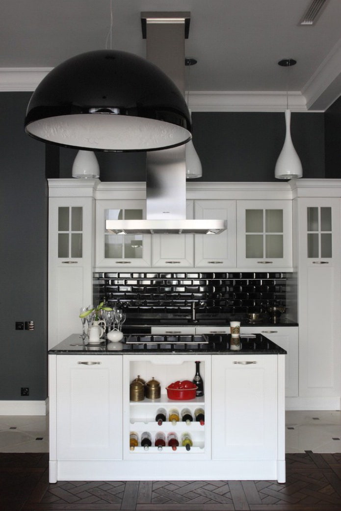 black and white kitchen decor