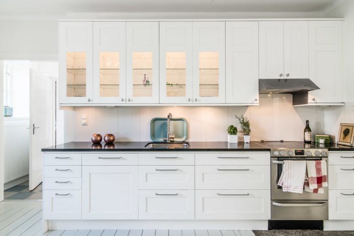 white kitchen in Scandinavian style