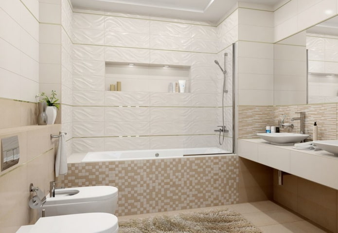 tile layout in the bathroom interior