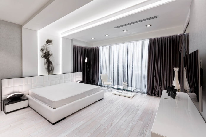bedroom decoration in white tones
