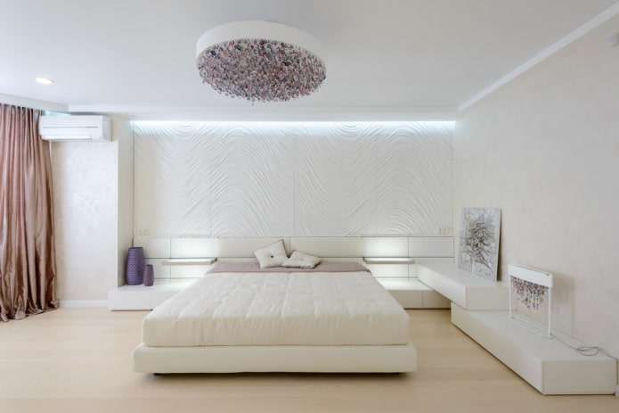 bedroom decoration in white tones