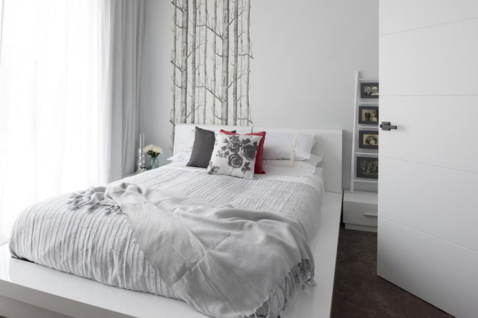 bedroom design in white tones