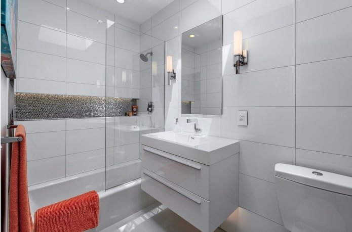 bathroom interior design in white tones