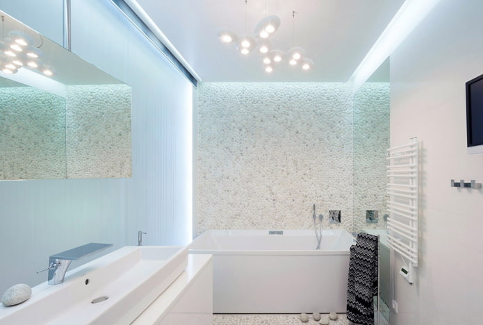 bathroom interior design in white tones
