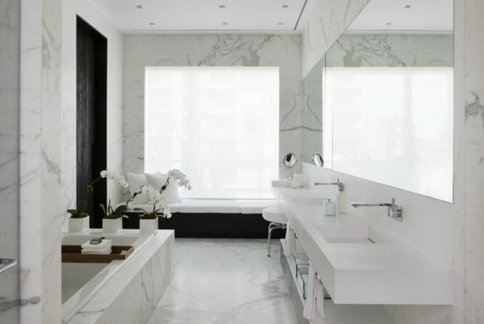 bathroom interior design in white tones