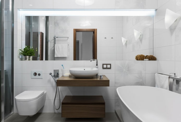 white bathroom in modern style
